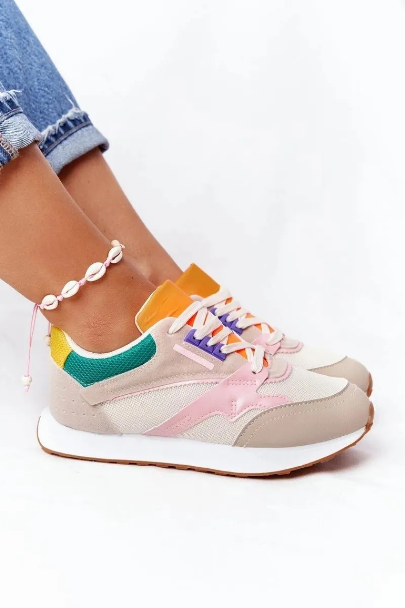Boto Damskie Sportowe Buty Sneakersy Beżowe After Hours