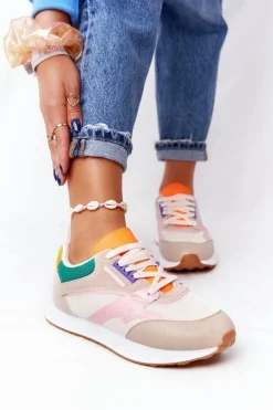 Boto Damskie Sportowe Buty Sneakersy Beżowe After Hours