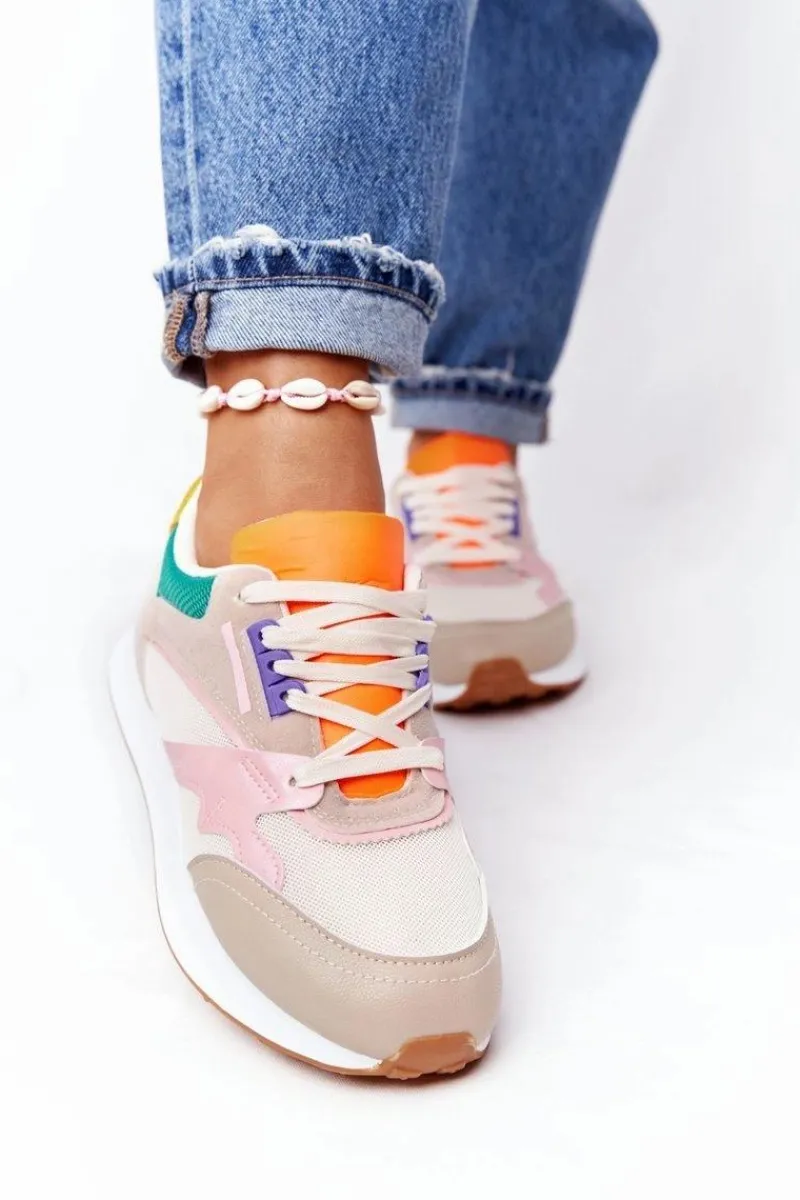 Boto Damskie Sportowe Buty Sneakersy Beżowe After Hours