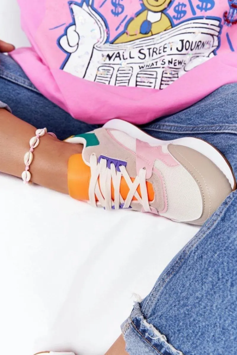 Boto Damskie Sportowe Buty Sneakersy Beżowe After Hours