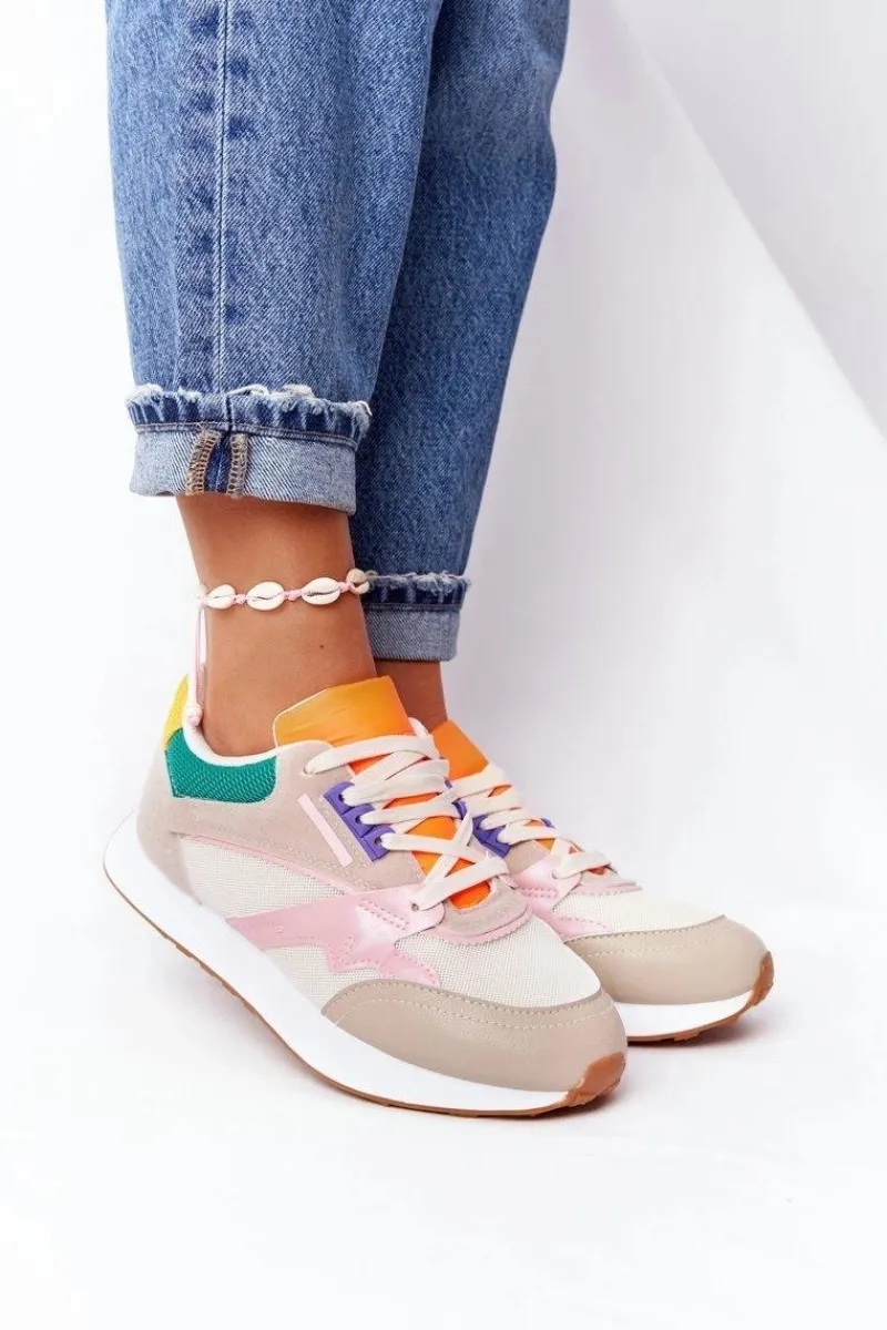 Boto Damskie Sportowe Buty Sneakersy Beżowe After Hours