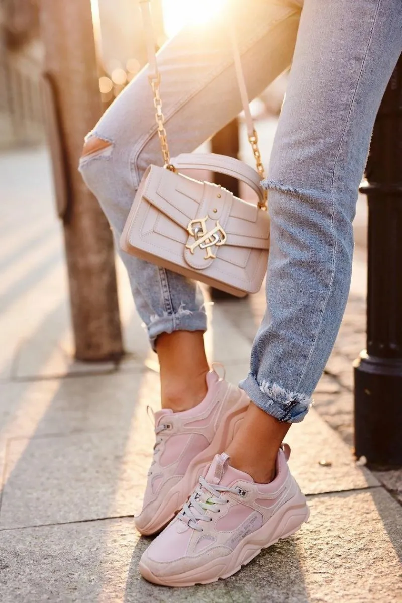 Damskie Sportowe Buty Sneakersy Big Star GG274655 Różowe Damskie Trampki Damskie Big Star|Big Star