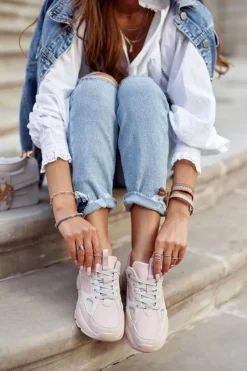 Damskie Sportowe Buty Sneakersy Big Star GG274655 Różowe Damskie Trampki Damskie Big Star|Big Star