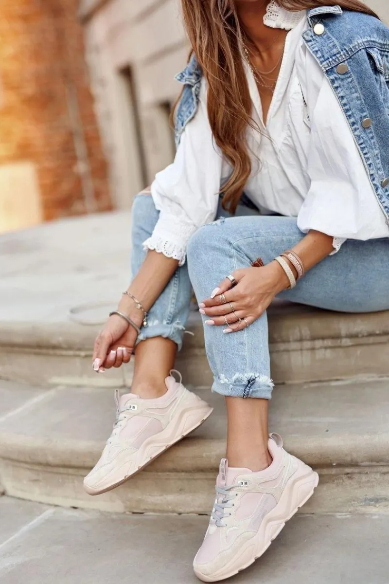 Damskie Sportowe Buty Sneakersy Big Star GG274655 Różowe Damskie Trampki Damskie Big Star|Big Star