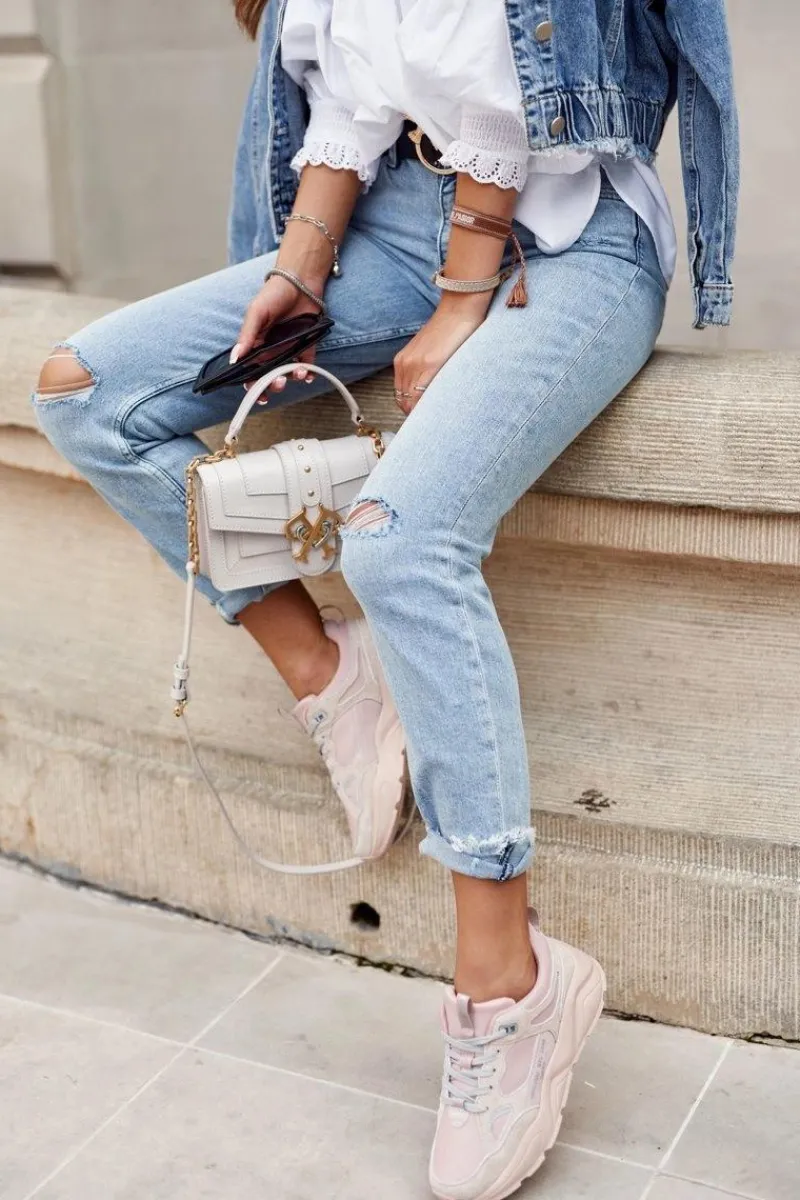 Damskie Sportowe Buty Sneakersy Big Star GG274655 Różowe Damskie Trampki Damskie Big Star|Big Star