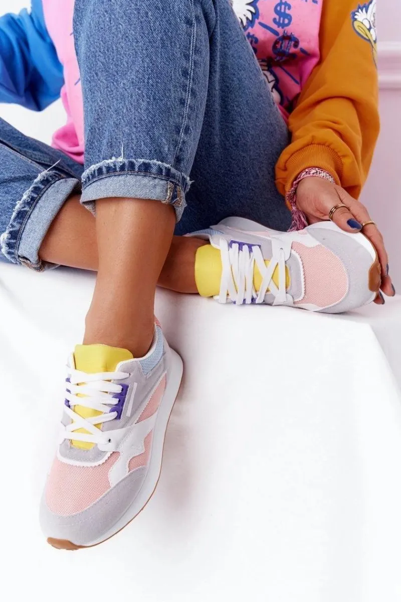 Buty Sportowe Na Platformie>Boto Damskie Sportowe Buty Sneakersy Różowo-Szare After Hours