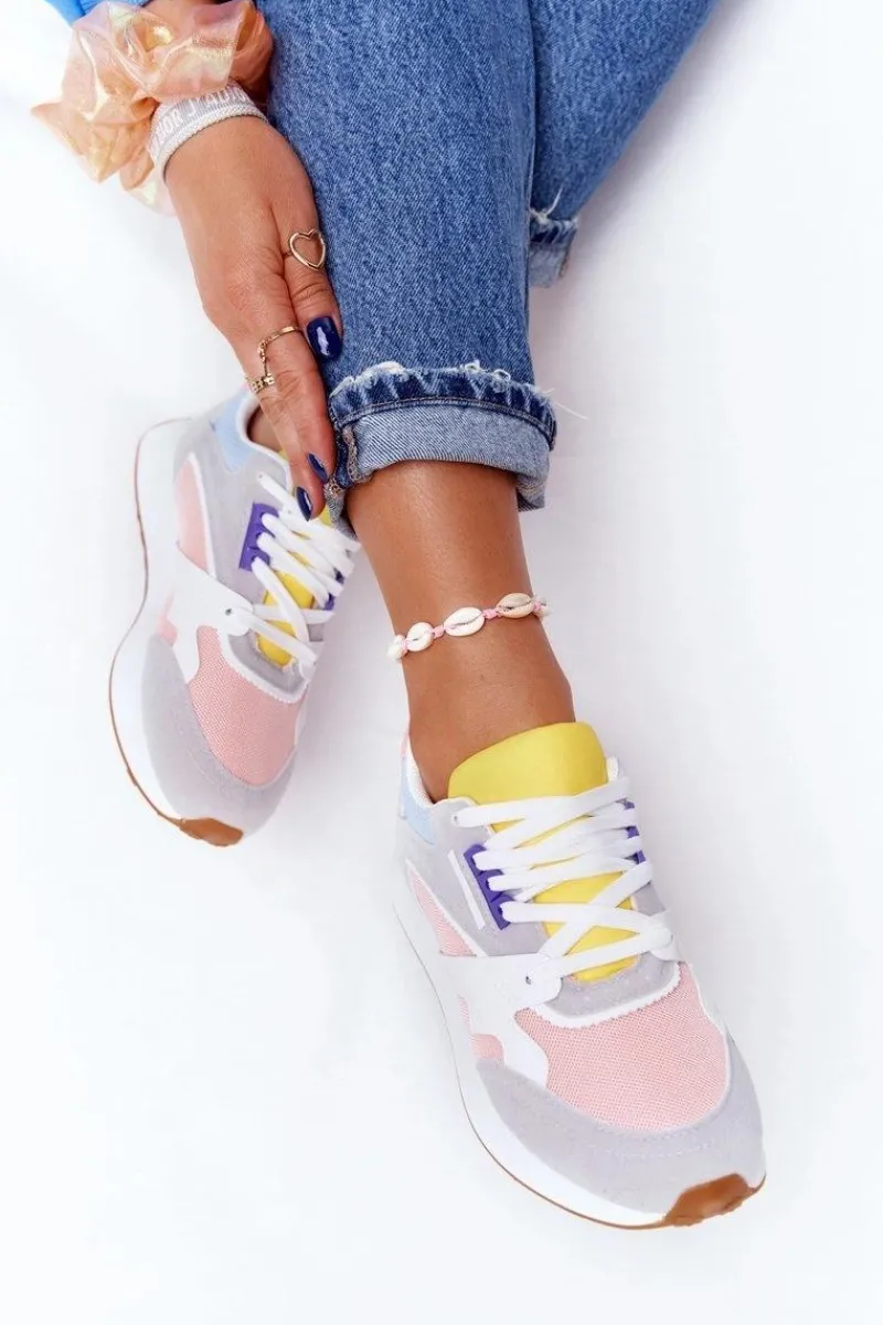 Buty Sportowe Na Platformie>Boto Damskie Sportowe Buty Sneakersy Różowo-Szare After Hours