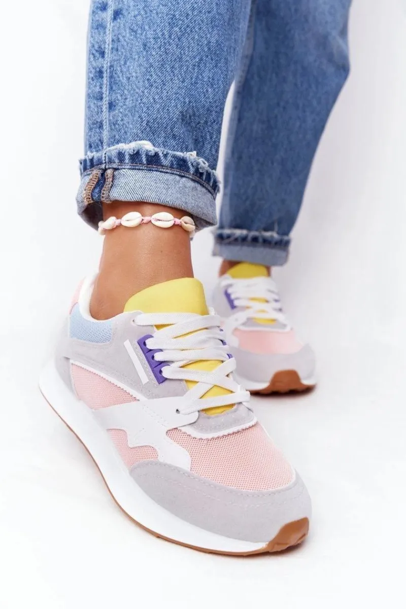 Buty Sportowe Na Platformie>Boto Damskie Sportowe Buty Sneakersy Różowo-Szare After Hours