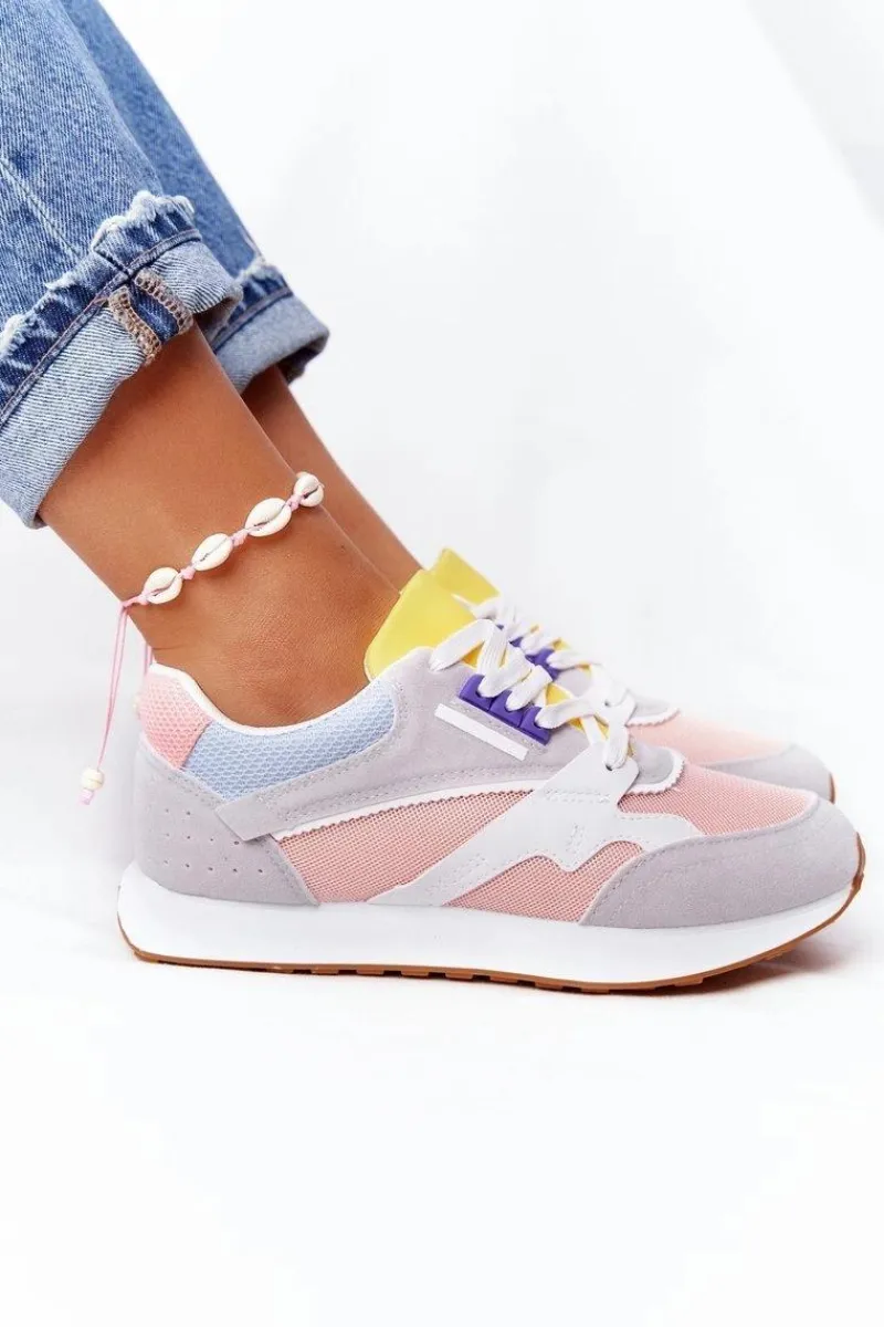 Buty Sportowe Na Platformie>Boto Damskie Sportowe Buty Sneakersy Różowo-Szare After Hours