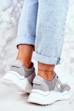 Online Big Star Shoes Damskie Sportowe Buty Sneakersy Big Star GG274211 Szare