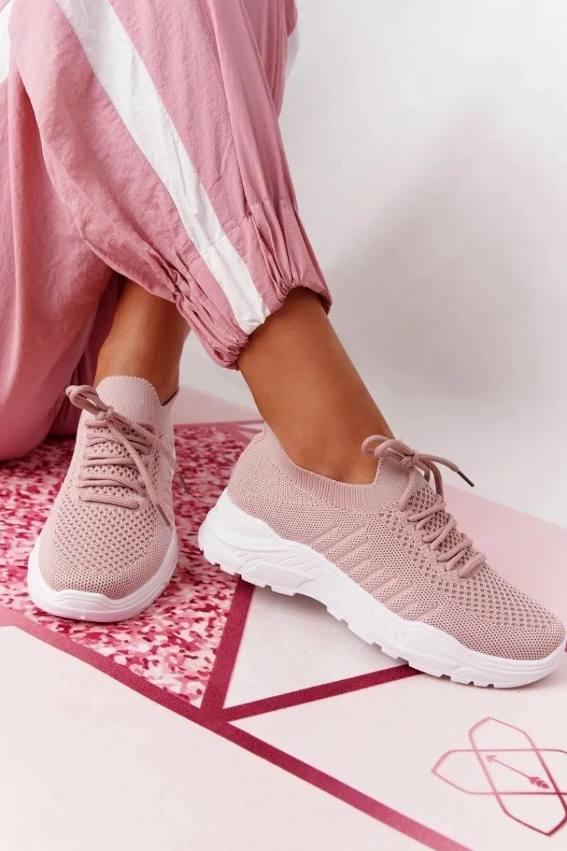 Hot Damskie Sportowe Buty Sneakersy Różowe Ruler Damskie Buty Sportowe Na Platformie