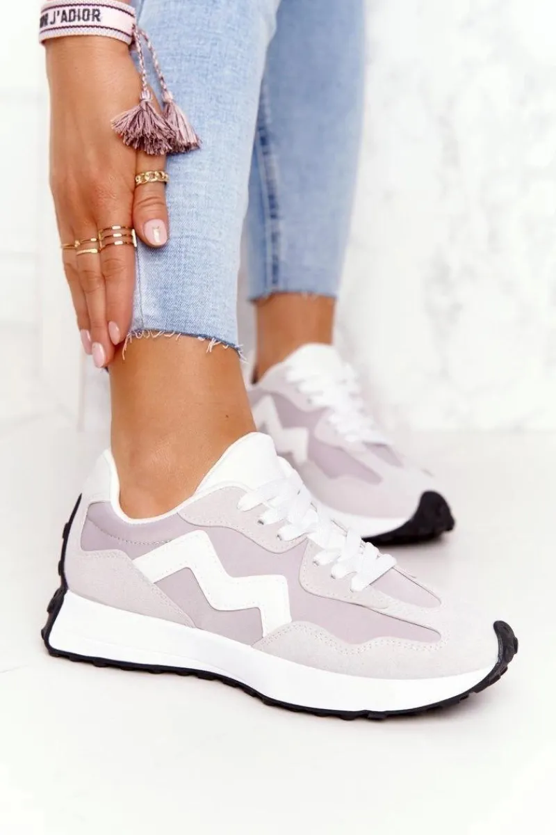 New Damskie Sportowe Buty Sneakersy Szare Move On Damskie Buty Sportowe Na Platformie