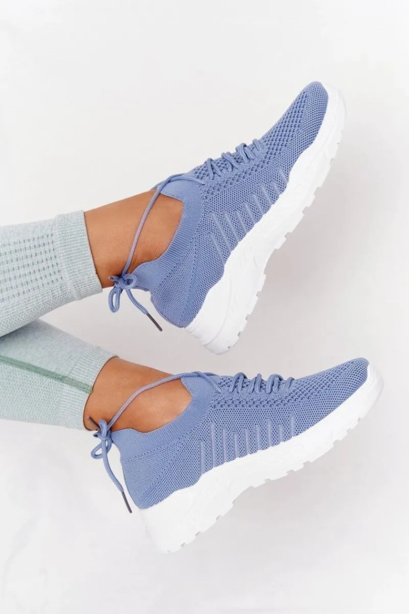 Buty Sportowe Na Platformie>Boto Damskie Sportowe Buty Sneakersy Niebieskie Ruler