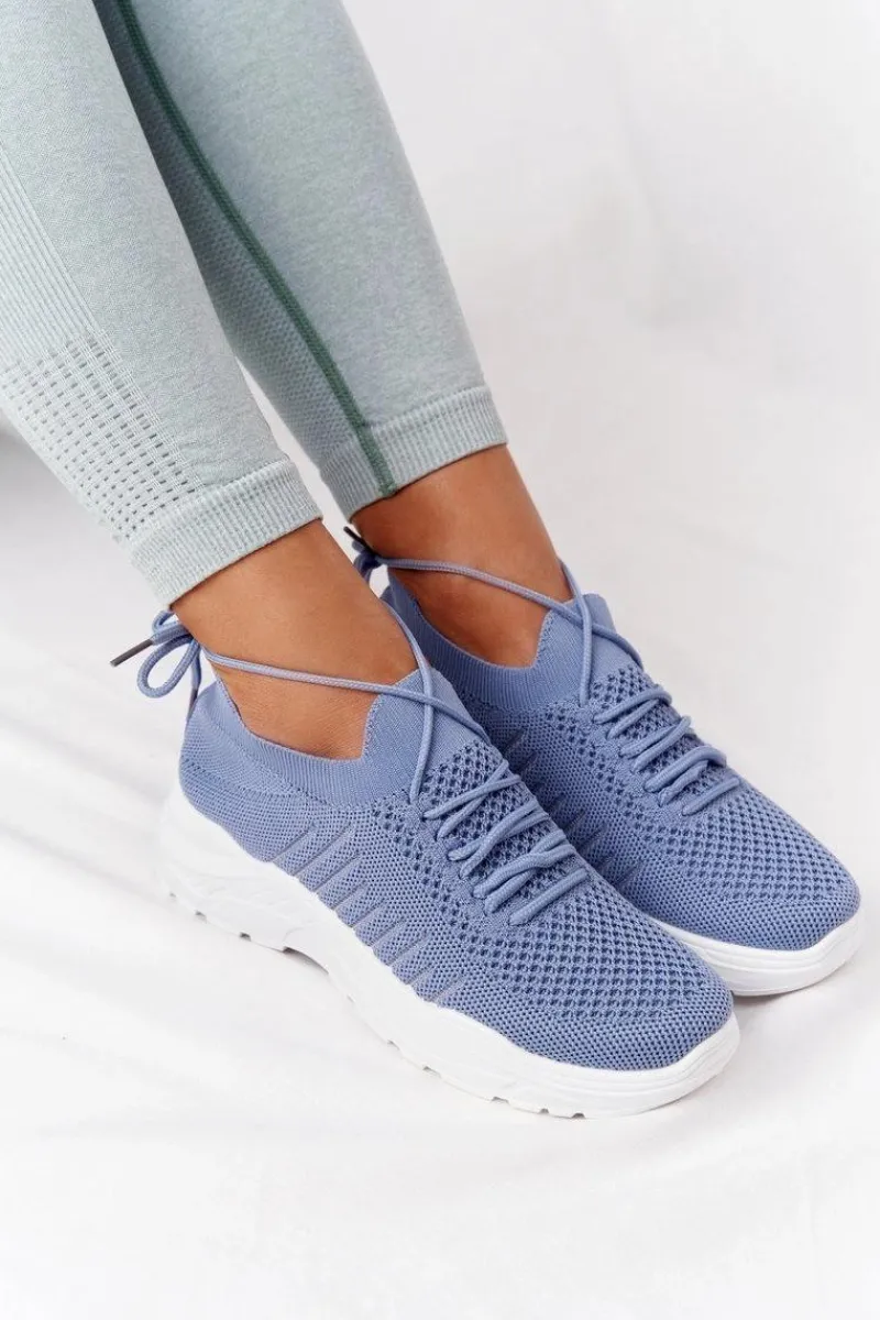 Buty Sportowe Na Platformie>Boto Damskie Sportowe Buty Sneakersy Niebieskie Ruler
