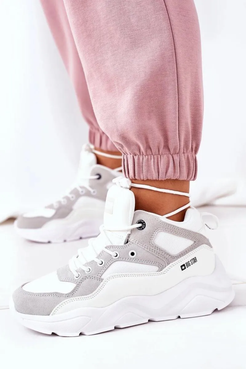 Big Star Shoes Damskie Sportowe Buty Sneakersy Big Star GG274643 Białe