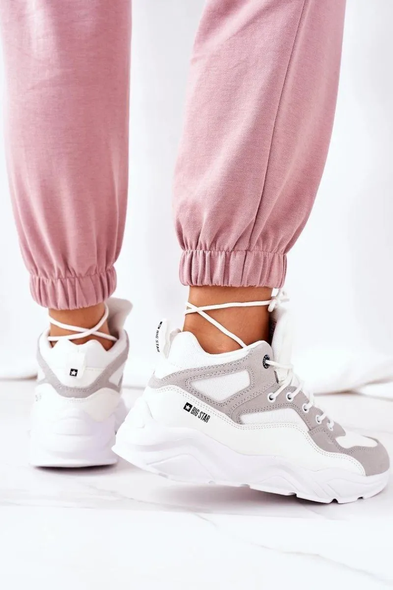 Big Star Shoes Damskie Sportowe Buty Sneakersy Big Star GG274643 Białe