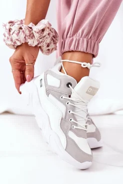 Big Star Shoes Damskie Sportowe Buty Sneakersy Big Star GG274643 Białe