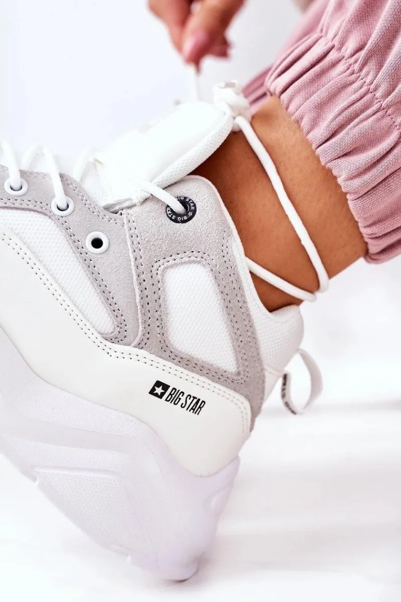 Big Star Shoes Damskie Sportowe Buty Sneakersy Big Star GG274643 Białe