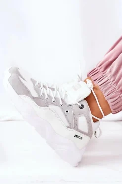 Big Star Shoes Damskie Sportowe Buty Sneakersy Big Star GG274643 Białe