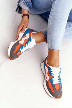 Outlet Boto Damskie Sportowe Buty Sneakersy Pomarańczowe Move On