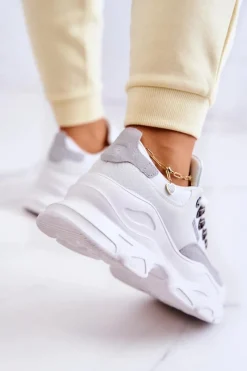 Clearance Damskie Sportowe Buty Sneakersy Big Star JJ274A220 Białe Damskie Buty Sportowe Big Star|Sneakersy Damskie