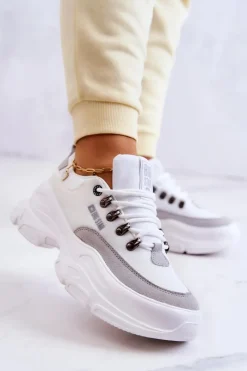 Clearance Damskie Sportowe Buty Sneakersy Big Star JJ274A220 Białe Damskie Buty Sportowe Big Star|Sneakersy Damskie