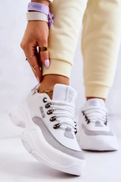 Clearance Damskie Sportowe Buty Sneakersy Big Star JJ274A220 Białe Damskie Buty Sportowe Big Star|Sneakersy Damskie