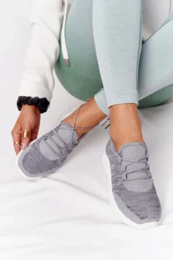 Boto Damskie Sportowe Buty Szare Workout