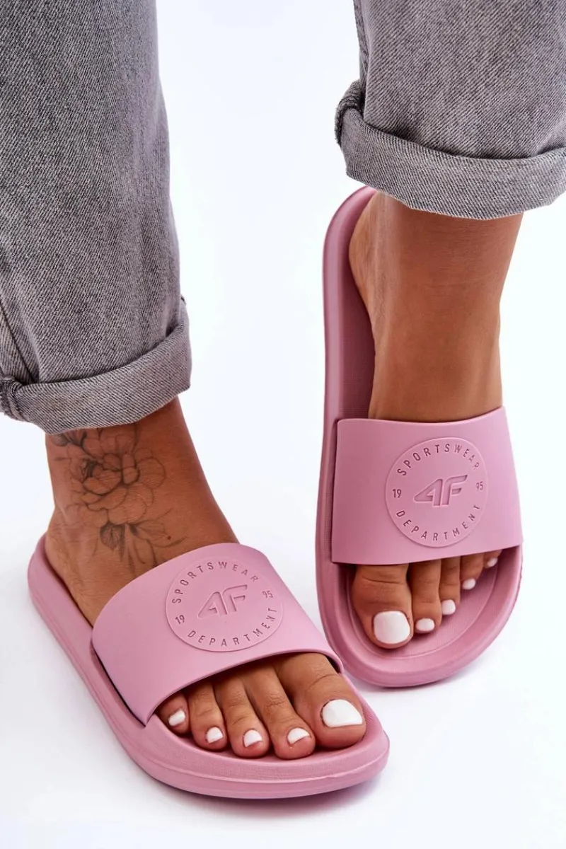 Klapki Sportowe|Klapki Damskie Klasyczne>4F Damskie Sportowe Klapki SS23FFLIF069-56S Różowe