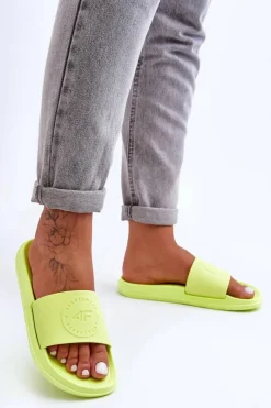 Sale 4F Damskie Sportowe Klapki SS23FFLIF069-72S Limonkowe