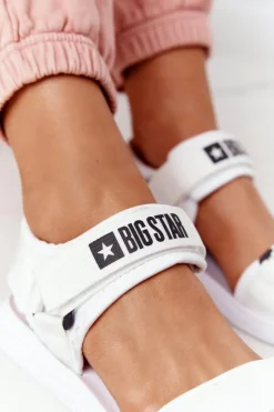 Sandały Big Star|Sandały Płaskie>Big Star Shoes Damskie Sportowe Sandały Big Star HH274A026 Białe Biały