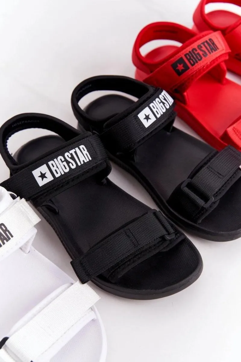 Sandały Big Star|Sandały Płaskie>Big Star Shoes Damskie Sportowe Sandały Big Star HH274A026 Białe Biały