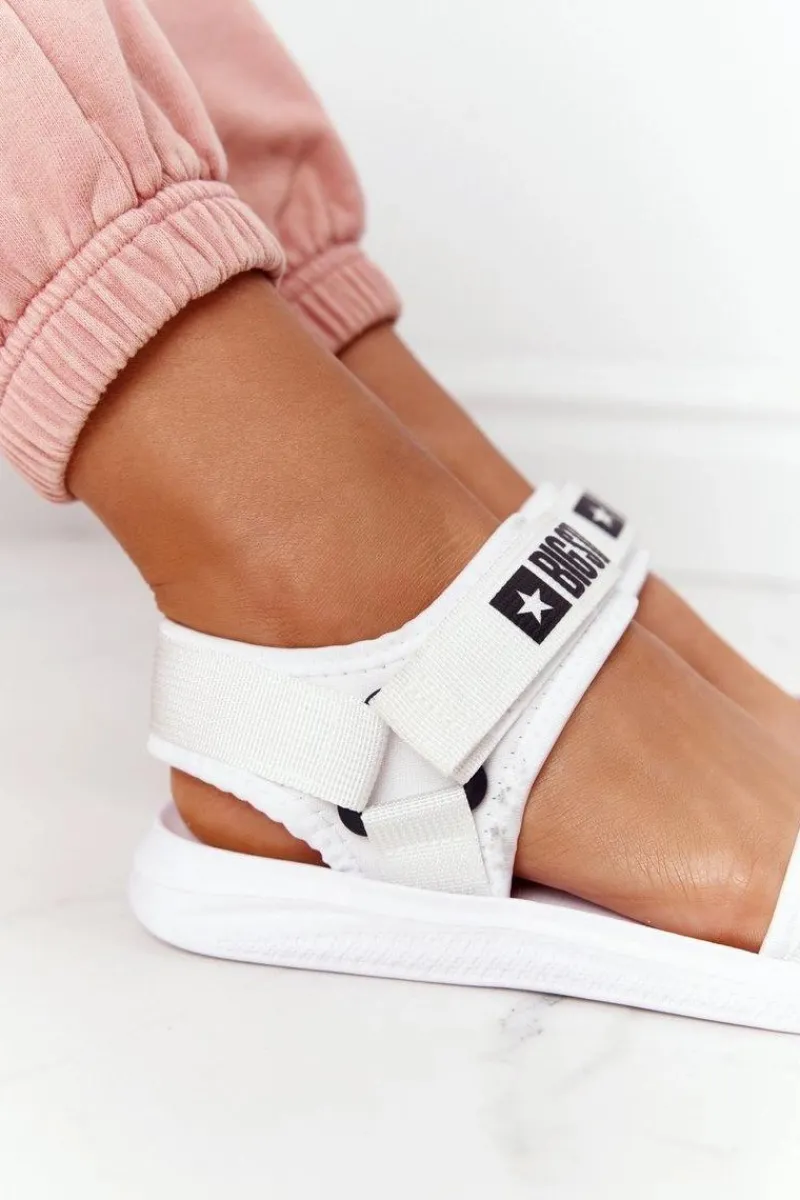 Sandały Big Star|Sandały Płaskie>Big Star Shoes Damskie Sportowe Sandały Big Star HH274A026 Białe Biały