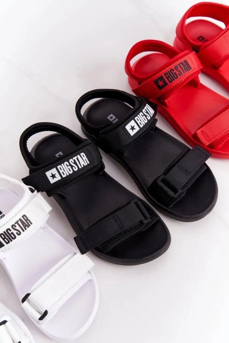 Sandały Big Star|Sandały Płaskie>Big Star Shoes Damskie Sportowe Sandały Big Star HH274A026 Białe Biały