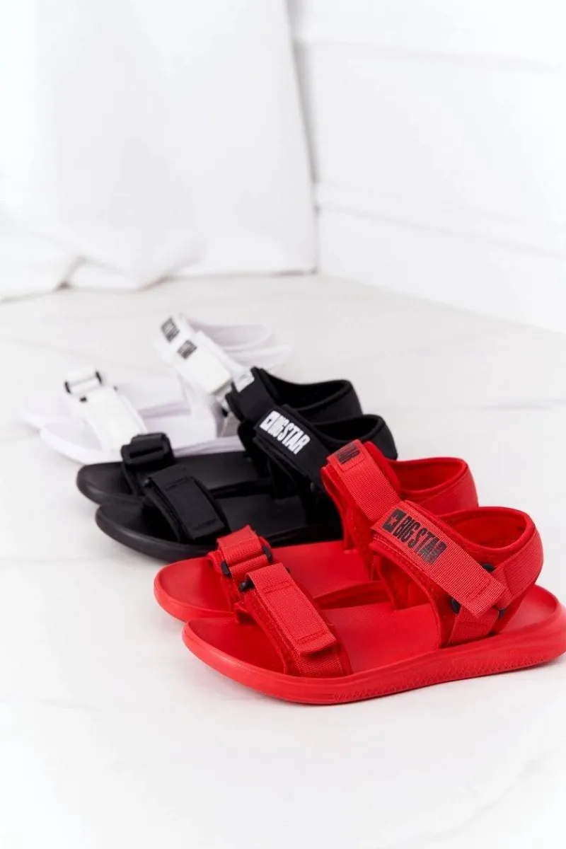 Sandały Big Star|Sandały Płaskie>Big Star Shoes Damskie Sportowe Sandały Big Star HH274A026 Białe Biały