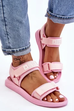 Online Damskie Sportowe Sandały Big Star LL274729 Różowe Damskie Sandały Big Star|Sandały Płaskie