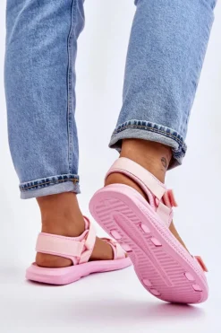 Online Damskie Sportowe Sandały Big Star LL274729 Różowe Damskie Sandały Big Star|Sandały Płaskie