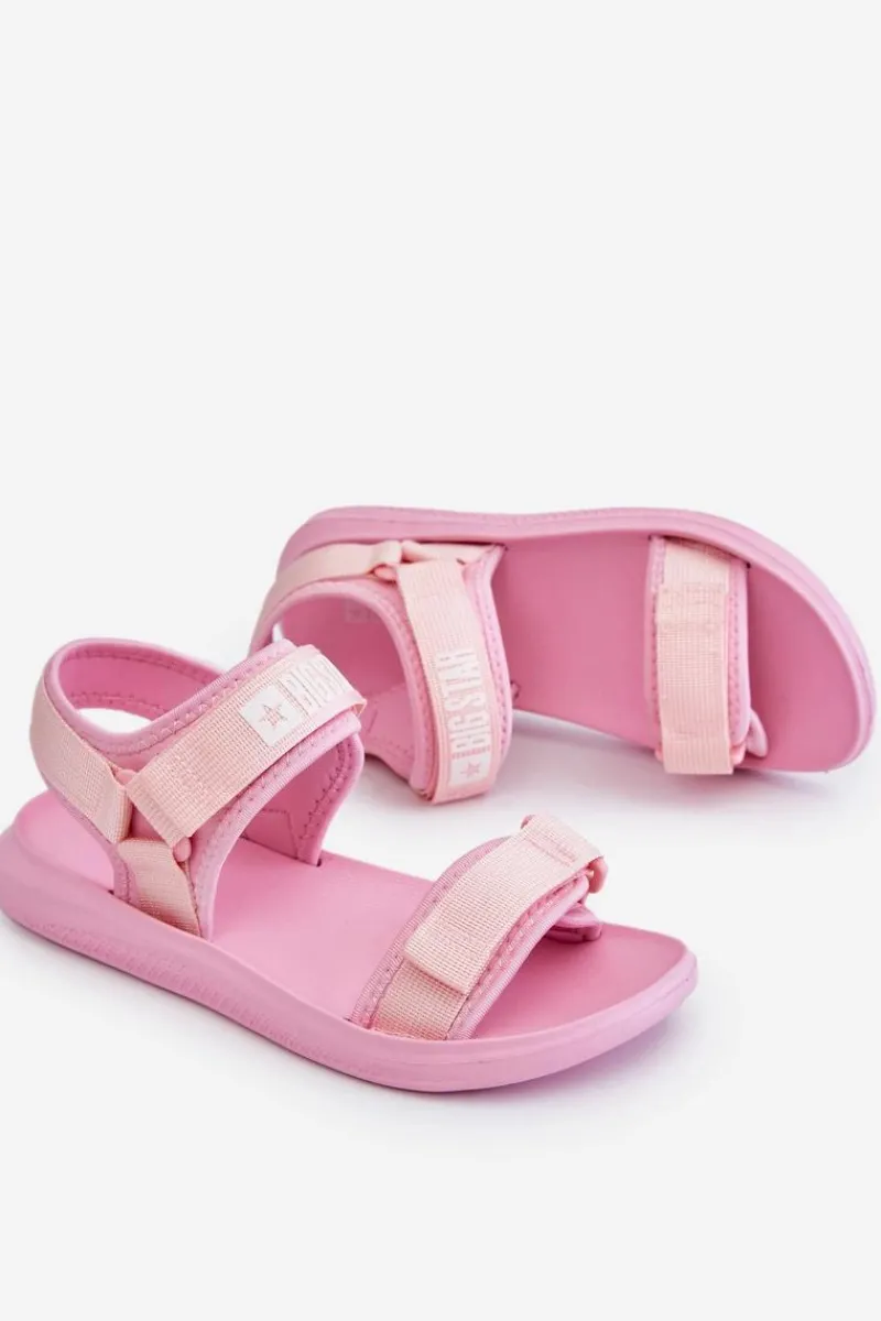 Online Damskie Sportowe Sandały Big Star LL274729 Różowe Damskie Sandały Big Star|Sandały Płaskie