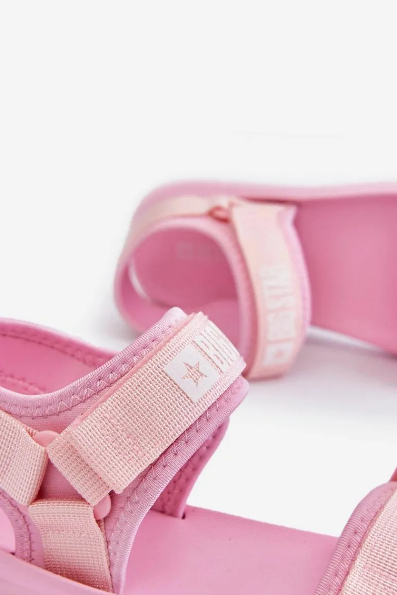 Online Damskie Sportowe Sandały Big Star LL274729 Różowe Damskie Sandały Big Star|Sandały Płaskie