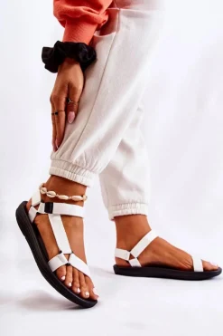 Sandały Płaskie><noscript><img width=