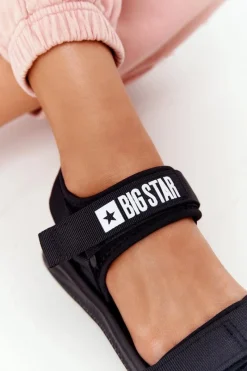 Damskie Sportowe Sandały Big Star HH274A024 Czarne Damskie Sandały Big Star|Sandały Płaskie