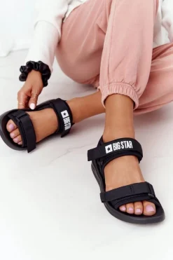 Damskie Sportowe Sandały Big Star HH274A024 Czarne Damskie Sandały Big Star|Sandały Płaskie