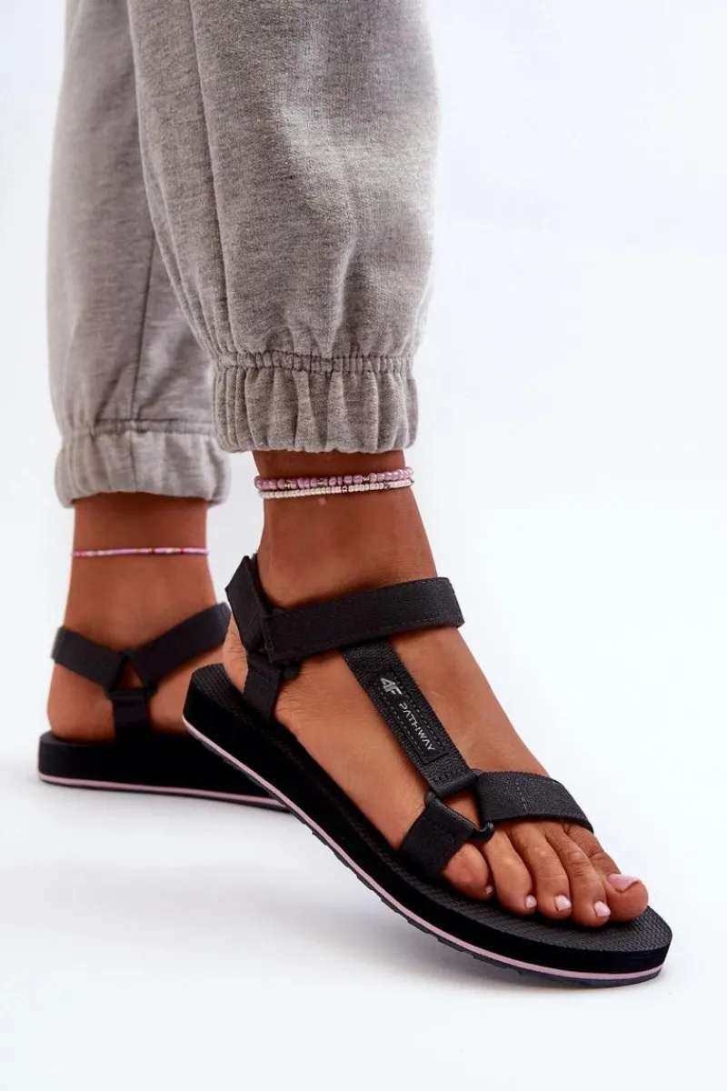 Sale 4F Damskie Sportowe Sandały RSS2SANF054-23S Ciemnoszare Szary