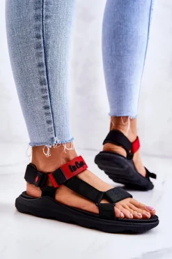 New Lee Cooper Damskie Sportowe Sandały LCW-22-34-0954L Czarno-Czerwone