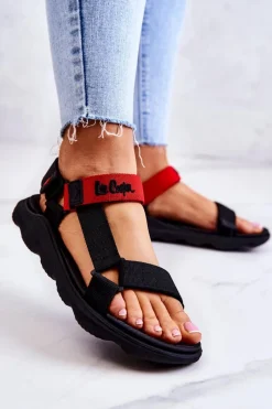 New Lee Cooper Damskie Sportowe Sandały LCW-22-34-0954L Czarno-Czerwone