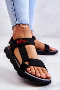 Sandały Płaskie></noscript>Lee Cooper Damskie Sportowe Sandały LCW-22-34-0955L Czarne