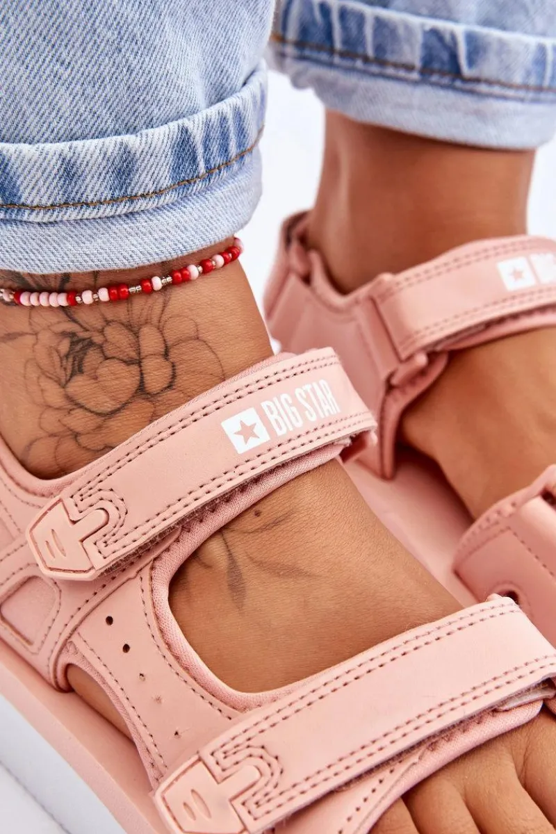 Online Big Star Shoes Damskie Sportowe Sandały Na Platformie Big Star LL274788 Różowe Różowy