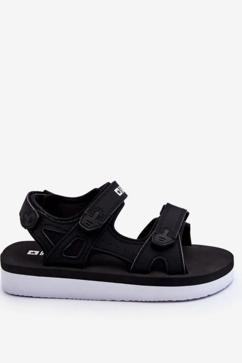 Sandały Big Star|Sandały Płaskie>Big Star Shoes Damskie Sportowe Sandały Na Platformie Big Star LL274789 Czarne Czarny