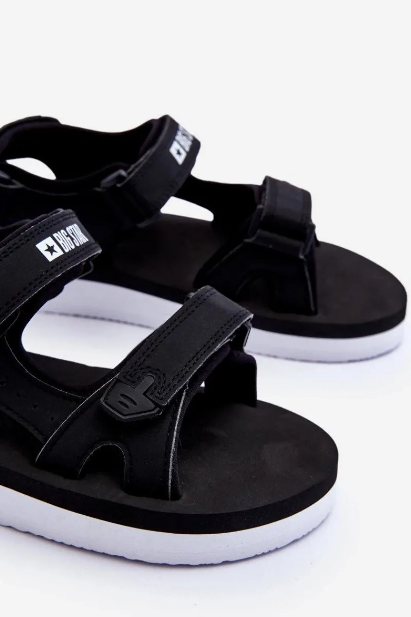 Sandały Big Star|Sandały Płaskie>Big Star Shoes Damskie Sportowe Sandały Na Platformie Big Star LL274789 Czarne Czarny