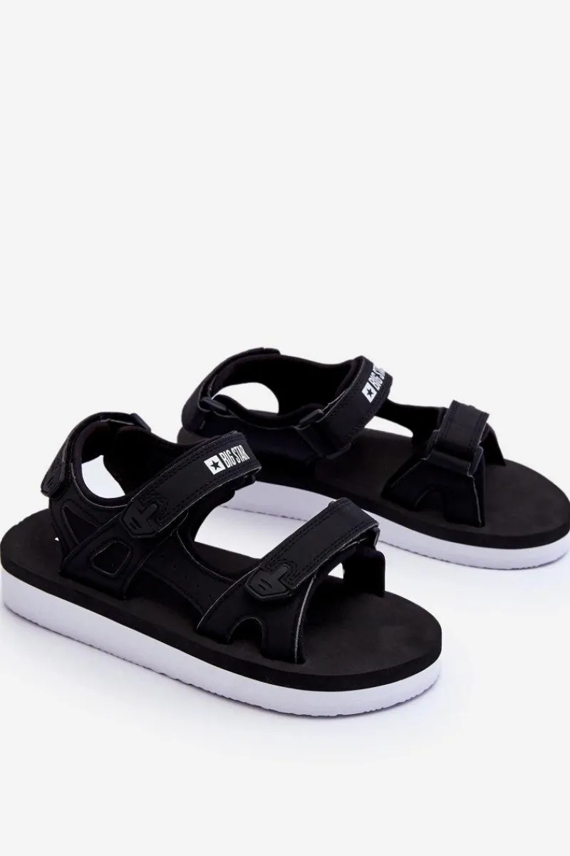 Sandały Big Star|Sandały Płaskie>Big Star Shoes Damskie Sportowe Sandały Na Platformie Big Star LL274789 Czarne Czarny